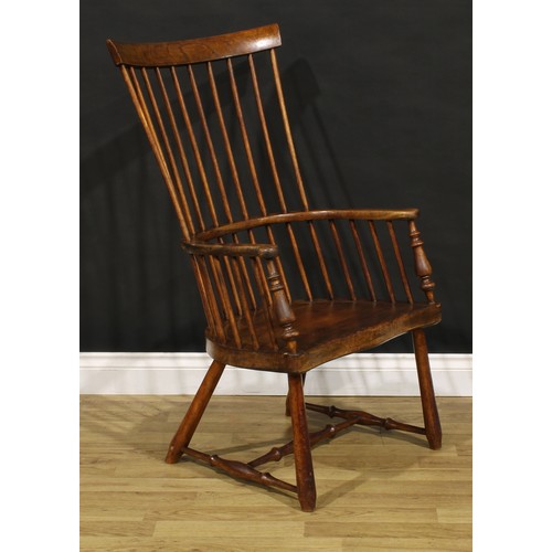 1334 - A late 19th century Scottish birch and ash Darvel Windsor elbow chair, possibly Hugh Shields, Newmil... 