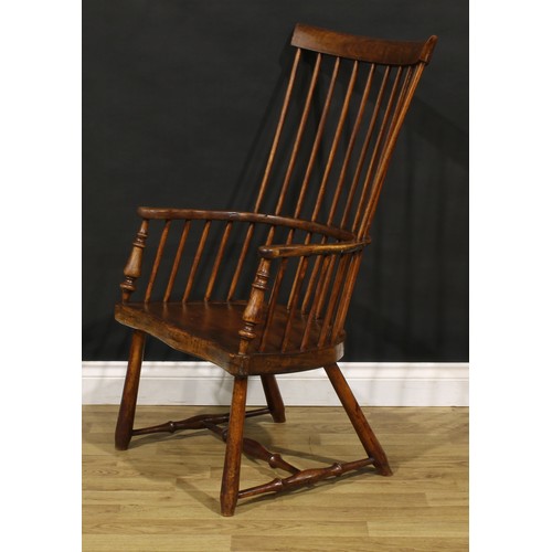 1334 - A late 19th century Scottish birch and ash Darvel Windsor elbow chair, possibly Hugh Shields, Newmil... 