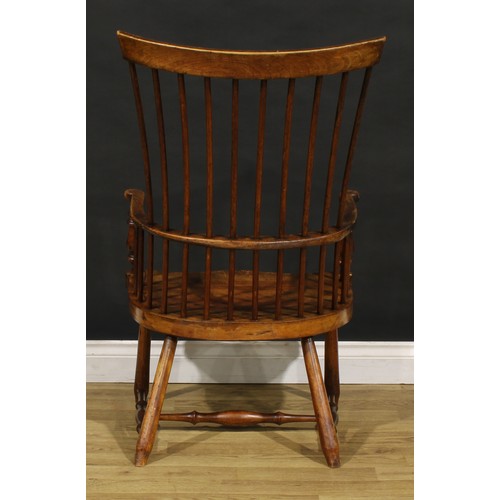 1334 - A late 19th century Scottish birch and ash Darvel Windsor elbow chair, possibly Hugh Shields, Newmil... 