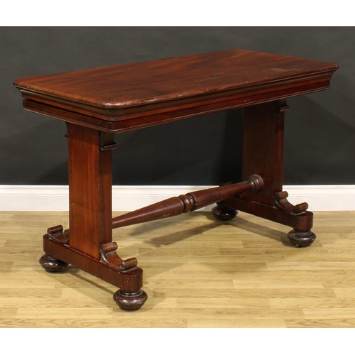 1873 - A William IV mahogany metamorphic buffet serving table, rounded rectangular top above two further pl... 