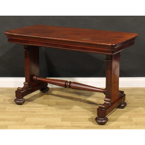 1873 - A William IV mahogany metamorphic buffet serving table, rounded rectangular top above two further pl... 