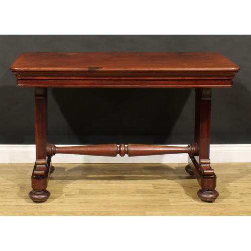 1873 - A William IV mahogany metamorphic buffet serving table, rounded rectangular top above two further pl... 