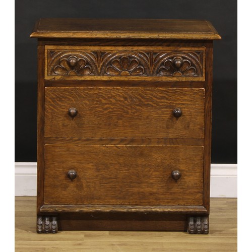 1279 - A pair of oak chests, by Rupert/Nigel Griffiths Monastic Woodcraft, each with a rectangular top with... 