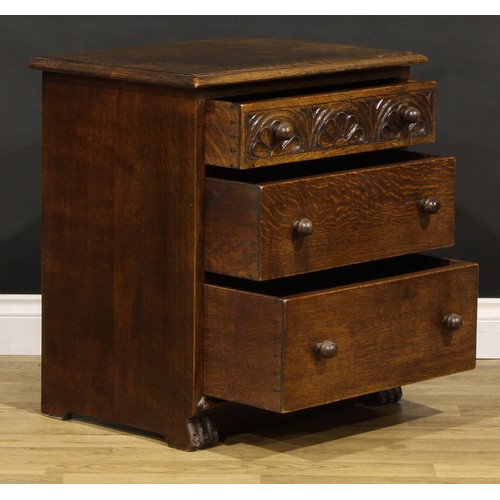 1279 - A pair of oak chests, by Rupert/Nigel Griffiths Monastic Woodcraft, each with a rectangular top with... 