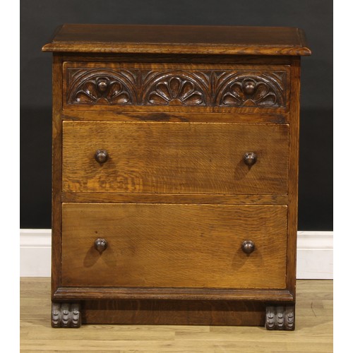 1279 - A pair of oak chests, by Rupert/Nigel Griffiths Monastic Woodcraft, each with a rectangular top with... 