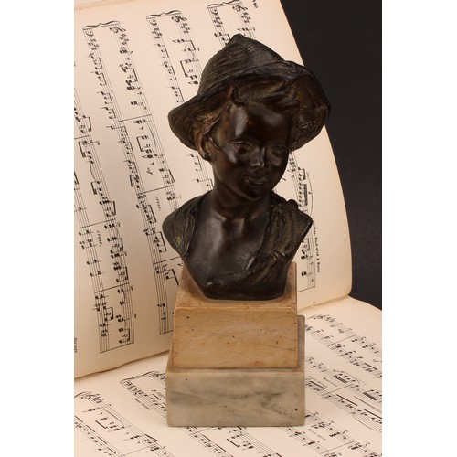 1926 - Giovanni De Martino (1870-1935), a brown patinated bronze bust, of a young Neapolitan boy, signed in... 