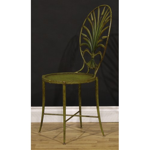 1311 - 20th Century Design - a pair of Italian Hollywood Regency design iron side chairs, probably S. Salva... 