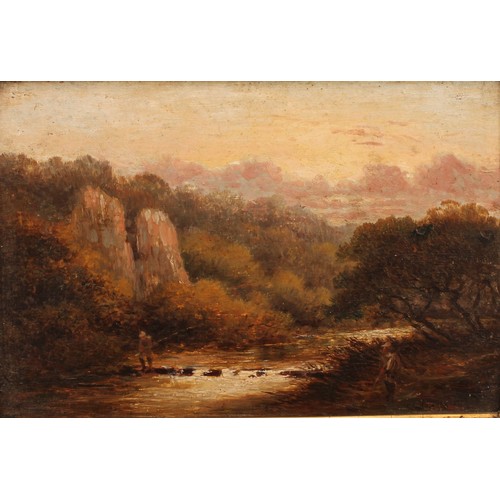 290 - Percy Rowbotham (19th century)
Fishing in the Peak District,
signed, oil on panel, 14.5cm x 22cm