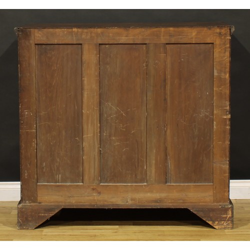 1195 - A George III oak low housekeeper’s cupboard or press cabinet, rectangular top above a pair of panel ... 