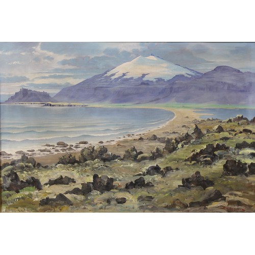 414 - Eiríkur K. Jónsson (1900-1985)
Snæfellsjökull, Snæfellsnes peninsula, western Iceland,
signed, oil o... 