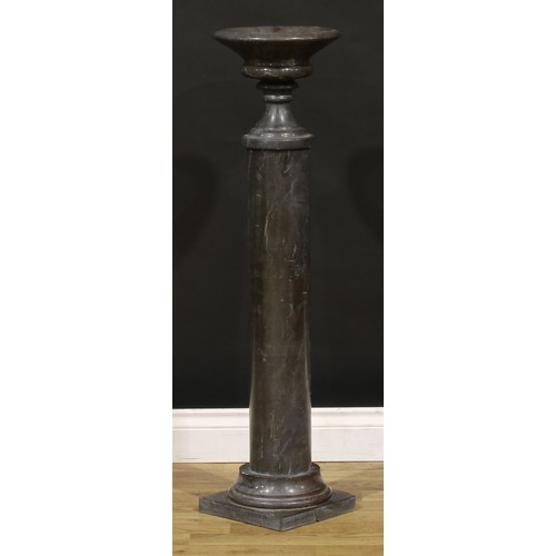 1456 - Interior Decoration - a Neo-Classical design marble floor standing shallow campana pedestal urn and ... 