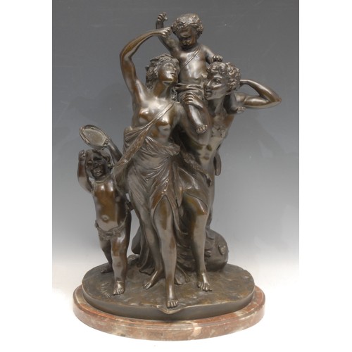 1904 - After Claude Michel, or Clodion (1738-1814), a bronze figure group, Family of Dancing Bacchantes, si... 