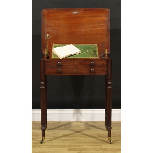 1357 - A Victorian mahogany rounded rectangular chamber writing table, by Gillows of Lancaster, numbered 17... 