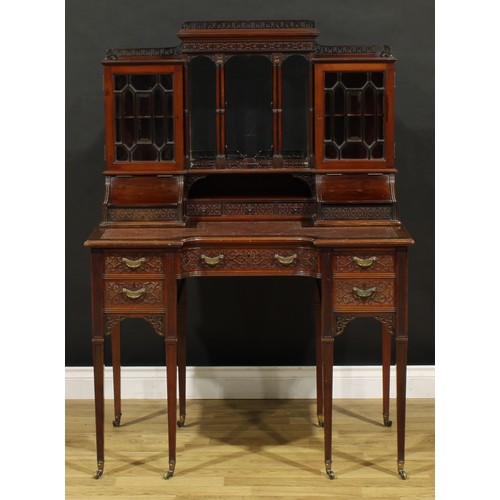 1196 - A late Victorian mahogany connoisseur’s writing desk, by Edwards & Roberts (fl.1845-1899), stamped, ... 