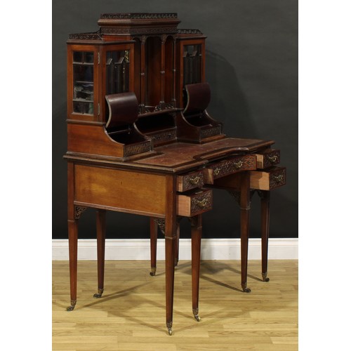 1196 - A late Victorian mahogany connoisseur’s writing desk, by Edwards & Roberts (fl.1845-1899), stamped, ... 