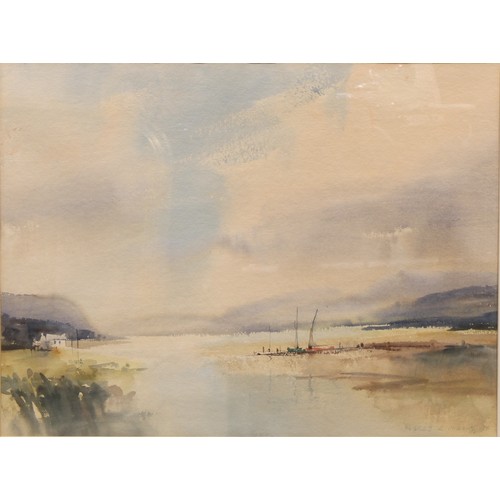 378 - Aubrey R. Phillips (1920-2005)
Welsh Estuary
signed, watercolour, 50cm x 55cm; Aubrey Phillips, Wate... 