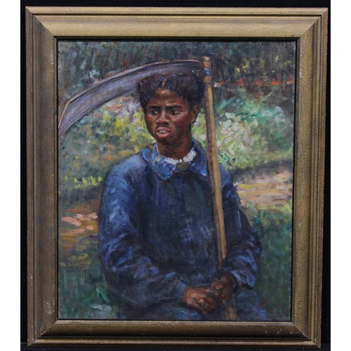 442 - French School (20th century)
Portrait of a Farmer Boy
indistinctly signed, oil on canvas, dated 1924... 