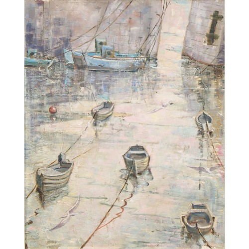 327 - Manner of St Ives School (20th century)
Cornish Harbour
unsigned, acrylic on board, 50cm x 39cm