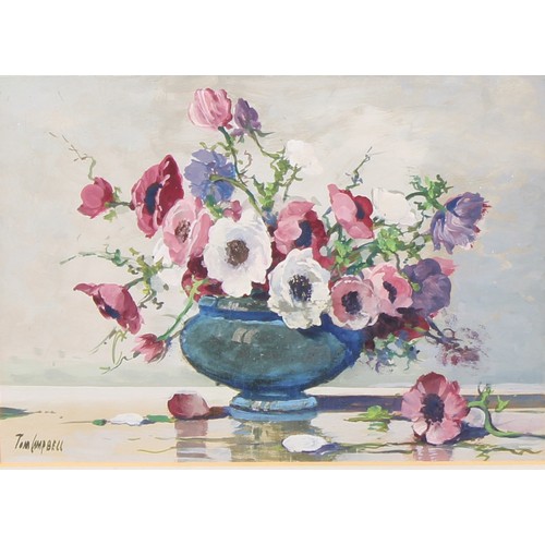 485 - Tom Campbell (20th century, British School)
Sill Life Study of Flowers
signed, gouache on paper, 37c... 