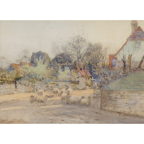 398 - Sidney Pike (1858-1923)
Pevensey Street with Sheep
signed, dated 1915, titled, watercolour, 26cm x 3... 