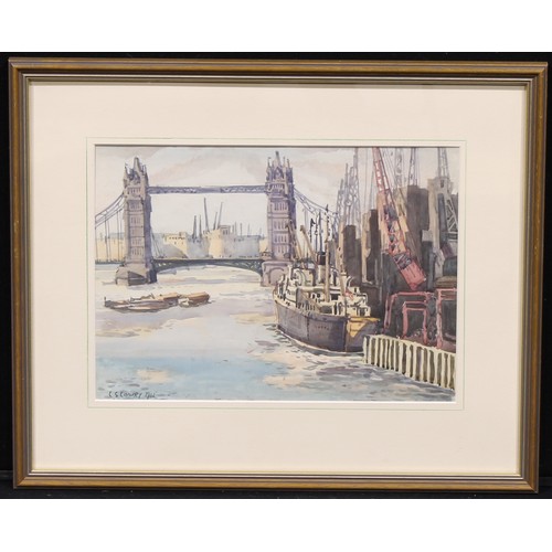 392 - Manner of Lawrence Stephen Lowry (1887-1976)
Tower Bridge, London
signed, dated 1911 , watercolour, ... 