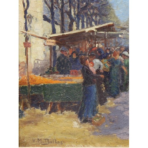 449 - H.M. Dallas (English School, 20th century)
The Orange Stall
signed, oil on canvas, 39cm x 28.5cm