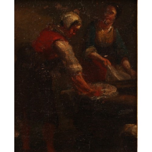 405 - Dutch School (18th century)
The Wash Women
unsigned, oil on canvas laid on board, giltwood frame, 12... 