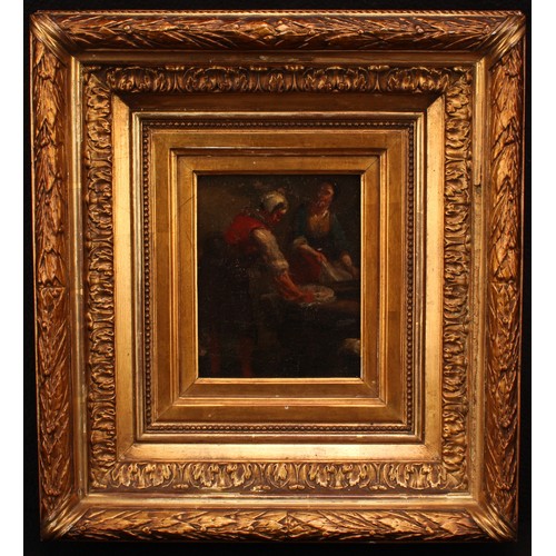 405 - Dutch School (18th century)
The Wash Women
unsigned, oil on canvas laid on board, giltwood frame, 12... 