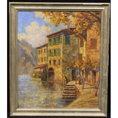 450 - Hans Pawlitschek (1909-1972)
Riverside House in Autumn
signed, oil on canvas, 60cm x 49cm