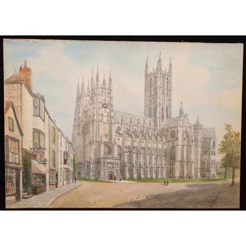 397 - S.J. (Toby) Nash (1891-1960)
Canterbury Cathedral
signed, title to verso, pencil and ink on card, 33... 