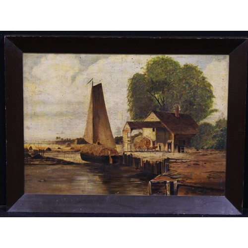 284 - English School (19th century)
The Hay Barge
unsigned, oil on board, 48cm x 66cm