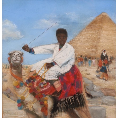 352 - G. S. Howell (English School, 20th century)
Camel Ride at Giza
signed, pastel, 23.5cm x 22.5cm