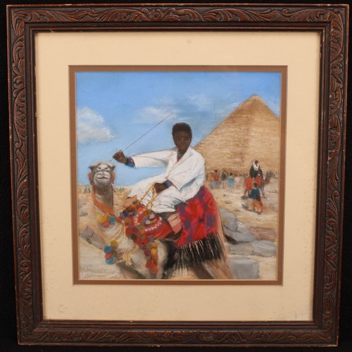 352 - G. S. Howell (English School, 20th century)
Camel Ride at Giza
signed, pastel, 23.5cm x 22.5cm