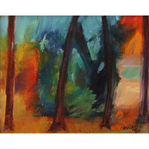 291 - Peter Caviello (1930-2009)
Welsh Woodland
signed, dated 1980, oil on board, 19cm x 24cm