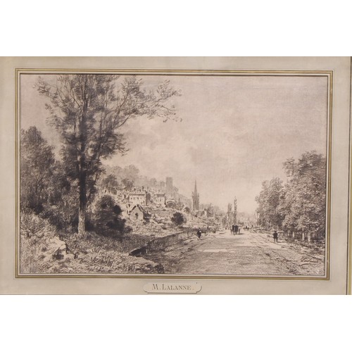 393 - Maxime Lalanne (1827-1886)
French Village Scene
signed, charcoal, 30cm x 44.5cm