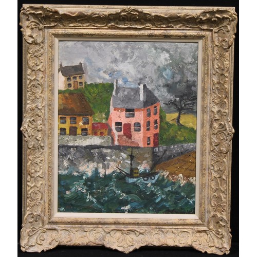 443 - French School (20th century)
The Red House
indistinctly signed, oil on canvas, 49.5cm x 39cm