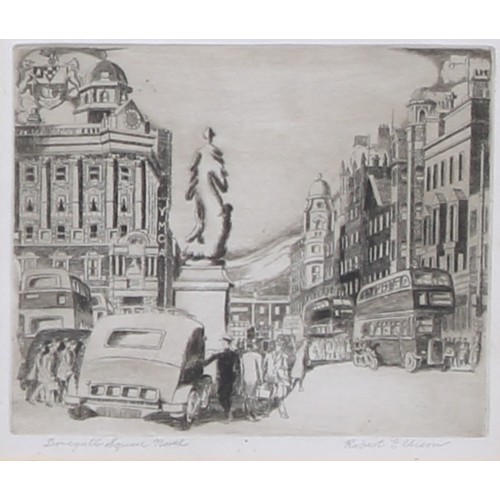 358 - Robert Ellison (Irish School, 20th century), by and after
Donegall Square North
signed, engraving, 1... 