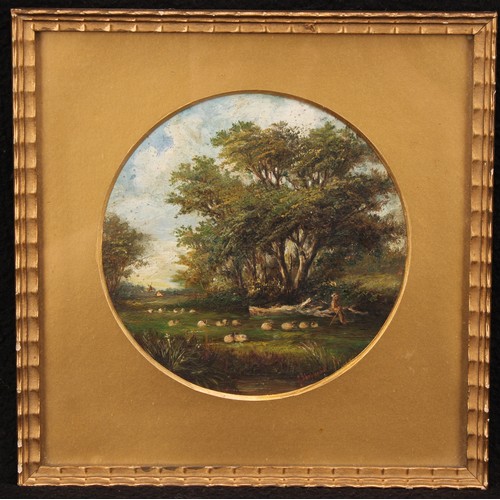 285 - English School (19th century)
The Shepherd's Rest
indistinctly signed, oil on board, 12.5cm diameter