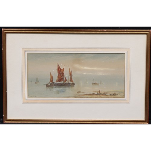 403 - Thomas Mortimer (1880-1920)
Fishing Boats off Newlyn
signed, watercolour, 16.5cm x 35cm