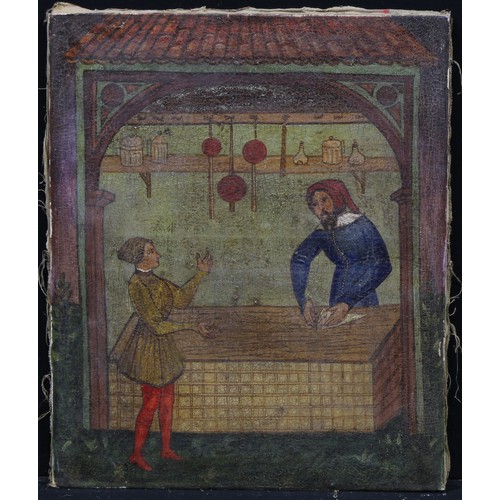 468 - Italian School (20th century)
Medieval Apothecary
unsigned, oil on canvas, 73.5cm x 60.5cm