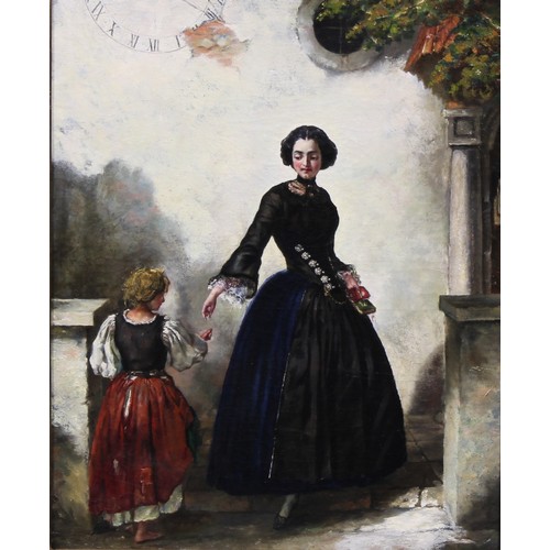 433 - Frank (Franz) Buchser (1828-1890)
Mother and Child Arriving Home
signed and dated 1855 to verso, oil... 