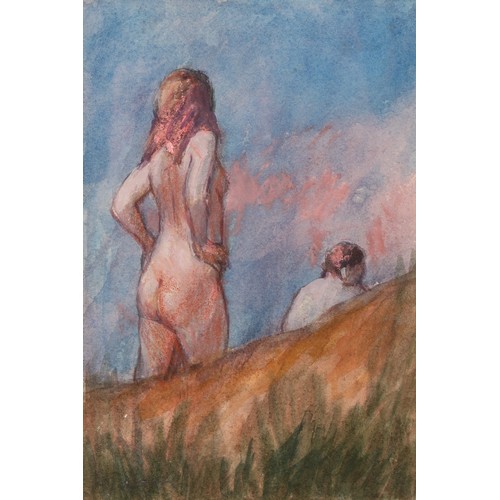 487 - William Cocks (English School, 20th century)
A pair, Female Nude on a Rock, Female Nude in a Field
u... 