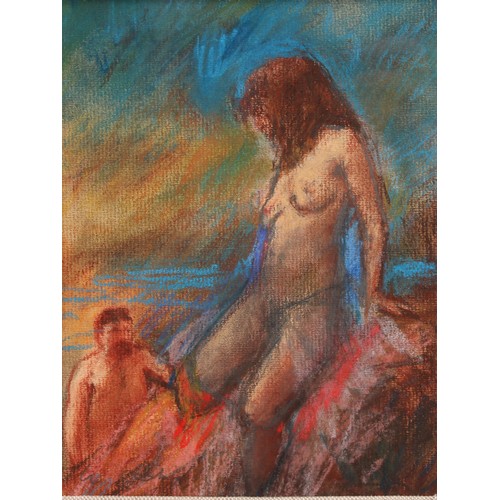 487 - William Cocks (English School, 20th century)
A pair, Female Nude on a Rock, Female Nude in a Field
u... 