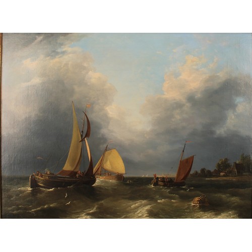 413 - Edward Williams (1782-1855)
Dutch Fishing Vessels
monogrammed, oil on canvas, 39cm x 52cm, c. 1826