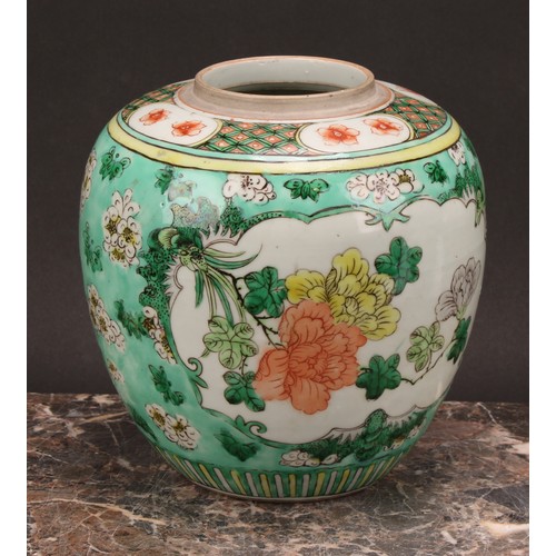 195 - A 19th century Chinese ovoid ginger jar, decorated in polychrome enamels with figures and horse in c... 