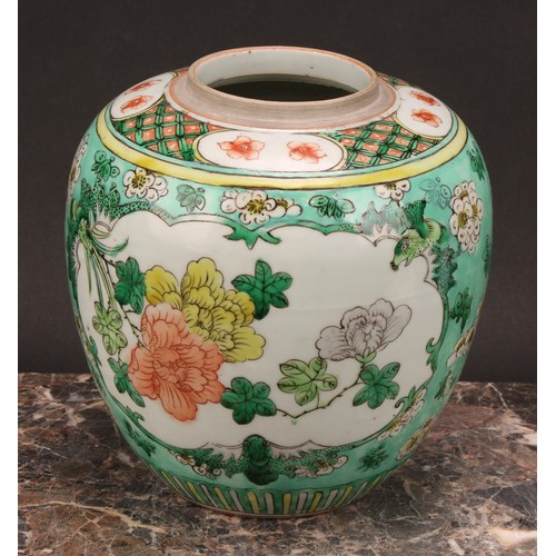 195 - A 19th century Chinese ovoid ginger jar, decorated in polychrome enamels with figures and horse in c... 