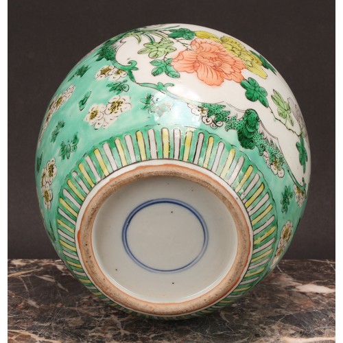 195 - A 19th century Chinese ovoid ginger jar, decorated in polychrome enamels with figures and horse in c... 