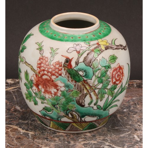 195 - A 19th century Chinese ovoid ginger jar, decorated in polychrome enamels with figures and horse in c... 