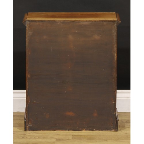 1940 - Miniature Furniture - a 19th century table-top chest, rectangular top with moulded edge above two sh... 