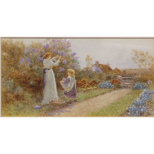 402 - Thomas James Lloyd (1849–1910)
Mother and Daughter Flower Picking,
signed Tom Lloyd and dated 1899, ... 